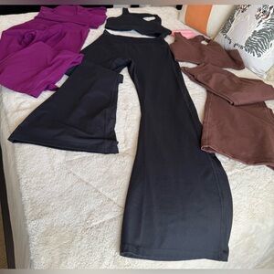 Fashion Nova Bundle Activewear Set in Black, Fuscia, and Brown (Medium)